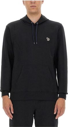 Paul Smith Reg Fit Hoody Zebra - Heren - Hoodies - Blauw - XL - Katoen - Hoodies & sweatvesten