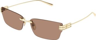 Balenciaga BB0487S 004 Womens Sunglasses Gold Size 63