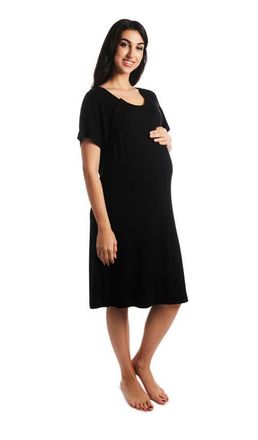 Everly Grey Rosa Maternity/Nursing Hospital Gown in Black at Nordstrom, Size X-Large