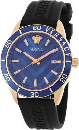 Versace Greca Urban Quartz Blue Dial Mens Watch VEYCA0224