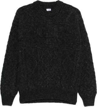 C.P. Company Rondgebreide trui - Heren - Ronde hals truien - Zwart - XL - Wol - Truien & Vesten
