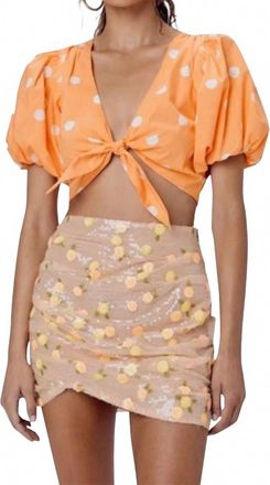For Love & Lemons Womens Auburn Dot Crop Top In Orange