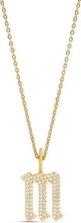 SHYMI Gothic Initial Charm Necklace in Gold at Nordstrom