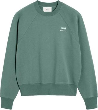 Ami Vintage Logo Borduurwerk Sweatshirt - Heren - Sweatshirts - Groen - S - Katoen - Hoodies & sweatvesten