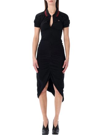 Vivienne Westwood Pulling Ruched Fitted Midi Dress