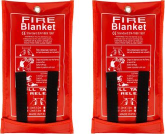 OEM Paquete De 2 Mantas Ign&iacute;fugas Para El Hogar Y La Cocina, 100 X 100 Cm, Mantas Ign&iacute;fugas De Fibra De Vidrio De Emergencia Para Personas, Protecci&oacute;n Ign