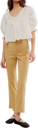 Free People In My Feelings Slim Crop Pants In Yellow