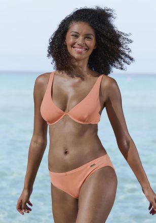 Venice Beach Bikini-Hose VENICE BEACH Lucky, Damen, Gr. 34, N-Gr, rot (lachs), Recycling-Polyamid, Strukturmuster, Badehosen Bikini-Hose, aus gerippter Strukturwar