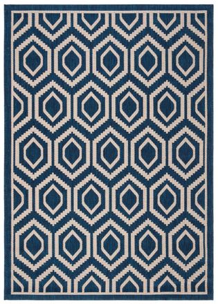 Safavieh Alfombra contempor&aacute;neo de polipropileno azul/beige, 122 x 170 cm