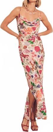 Carolina K Slip Dress In Floral Pink