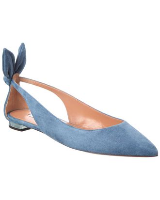 Aquazzura Bow Tie Suede Ballet Flat
