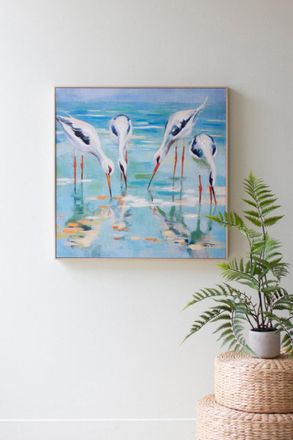 Kalalou Framed Acrylic Painting - Shore Birds