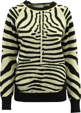 A.L.C. Rizzou zebra-print raglan-sleeve sweatshirt - women - Rayon - S - Black