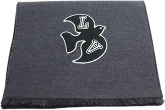 Louis Vuitton Pre-owned Scarves, male, Gray, Size: ONE SIZE Pre-owned LV Harmony Wool Scarf