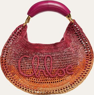 Chlo&eacute; Ombre Banana Tote Bag in Viscose Raffia