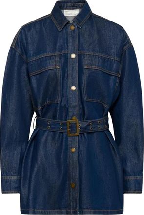 MY ESSENTIAL WARDROBE MWNessie 181 Jacket - Dames - Shirt Kleedjes - Blauw - L - Katoen - Kleedjes