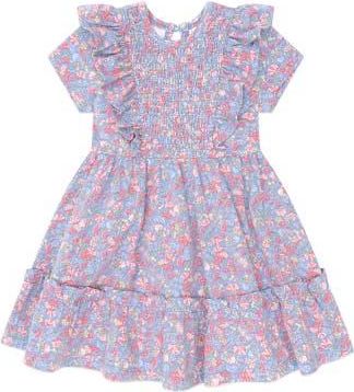 Huxbaby Vintage Floral Shirred Dress in Bijou Blue Multi at Nordstrom, Size 6-12M Au