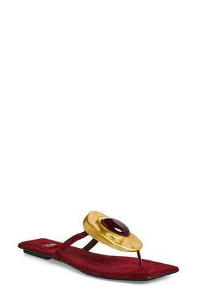 Jeffrey Campbell Bazaar Flip Flop in Wine Suede Combo at Nordstrom, Size 6.5