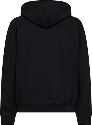 Ami Mens Zip-Up Cotton Hoodie Ami De Coeur Black Sweatshirts Sweater