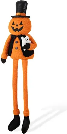 Glitzhome 59H Halloween Oversized Fabric Jack-O-Lantern with Dangle Legs w/Timer in Orange at Nordstrom