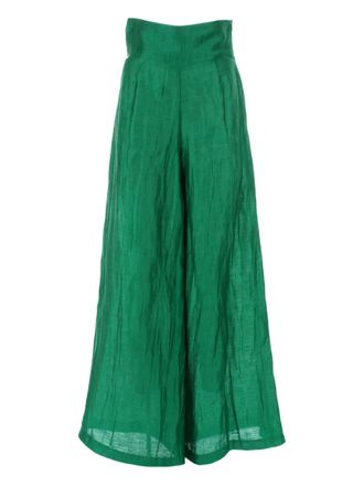 Akep crinkled-effect palazzo pants - Green