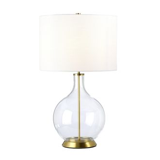 Netlighting Orb Table Lamp with Round Shade Aged Brass in Yellow
