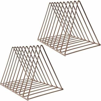 OEM Paquete De 2 Revisteros Modernos Con 9 Ranuras, Organizador De Metal Para El Hogar Y La Oficina (dorado)