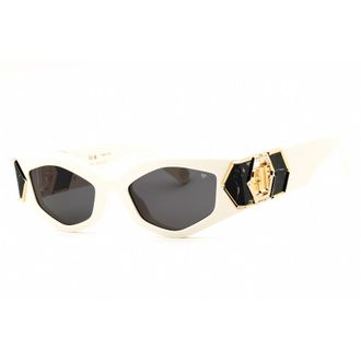 Philipp Plein Unisex Beige Oval Sunglasses SPP136M