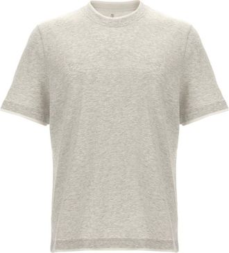 Brunello Cucinelli Grey Double Layer T-Shirt
