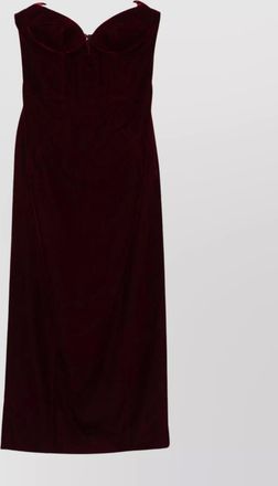 MUGLER strapless velvet sweetheart maxi dress