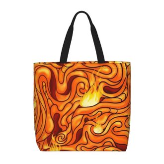 Generic Women Handbag Gold Flame Tote Bag Fashion Retro Shoulder Bags, For Christmas, Birthday, Gym, Wedding, Work