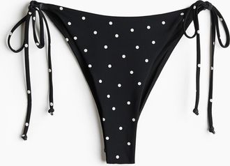 H&M Bikinihose Brazilian zum Binden - Schwarz/Polka Dots
