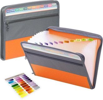OEM Carpeta De Proyecto, Carpeta De Trabajo, Carpeta De Almacenamiento Port&aacute;til Para Documentos Y Recibos, Hogar, Escuela, 35x27x3.5cm, Color Naranja