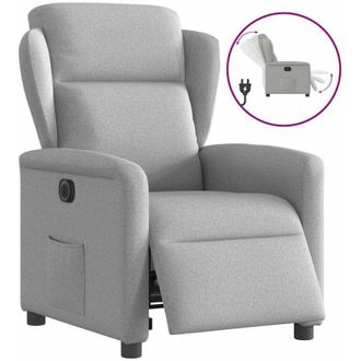 vidaXL Poltrona Elettrica Reclinabile Grigio Nuvola in Tessuto - Vidaxl