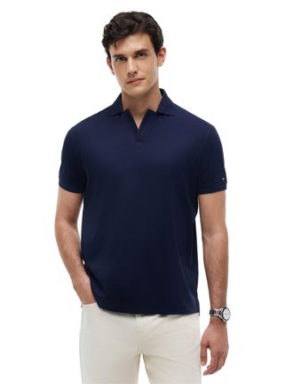 Tommy Hilfiger Polo Tommy Hilfiger donkerblauw korte mouw v-hals