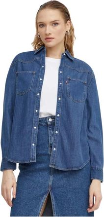 Levi's Overhemden, Dames, Blauw, XS, Katoen, Teodora Western Shirt