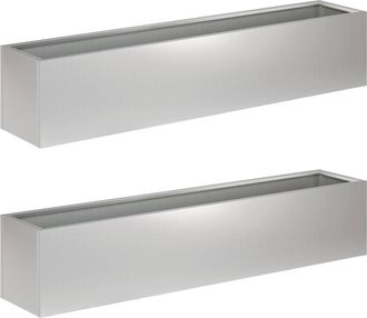 vidaXL Macetero De Jard&iacute;n 2 Uds. Plateado 100 X 20 X 20 Cm Vidaxl