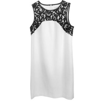 Michael Kors lamb leather trimmed lace dress Size S