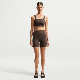 Nike Womens SKIMS Matte High-Waisted 5 Biker Shorts in Brown | IR5024-233