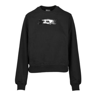 Diesel Felpa Corta - Dames - Sweatshirts - Zwart - M - Katoen - Hoodies & sweatvesten