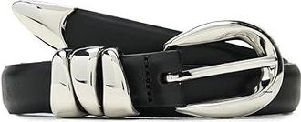 Madewell Triple Metal Keeper Belt Womens Belts True Black : LG, Leather