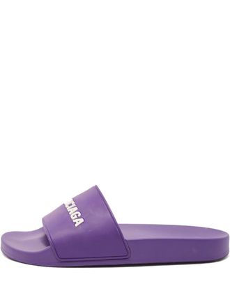 Balenciaga rubber logo slides - Purple