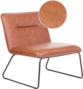 Beliani Beliani - Sillón de piel sintética marrón dorado sin reposabrazos metal vintage Cotulla