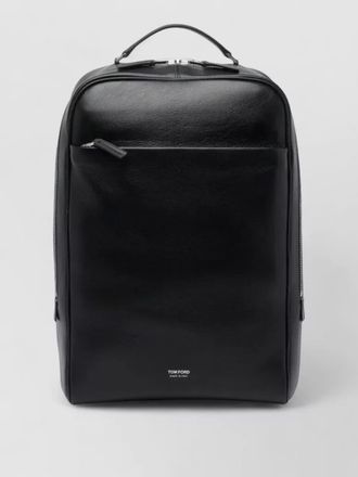 Tom Ford grain leather backpack front zip pocket