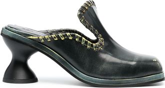 ECKHAUS LATTA 75mm square-toe leather mules - women - Leather - 41 - Black