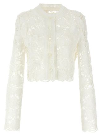Ermanno Scervino Macramé Tulle Strickjacke