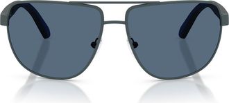 Ferrari 64mm Pillow Sunglasses in Matte Dark Grey /Dark Blue at Nordstrom