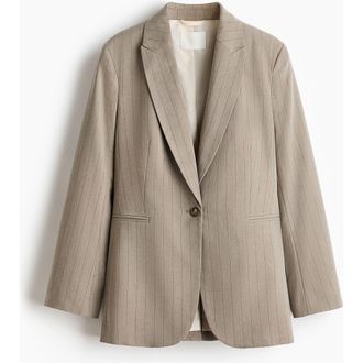H&M Single-breasted Blazer in Beige/pinstriped at Nordstrom, Size Xx-Small