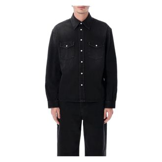 Givenchy Denim overhemd met klepzak - Heren - Spijkeroverhemden - Zwart - L - Denim - Overhemden