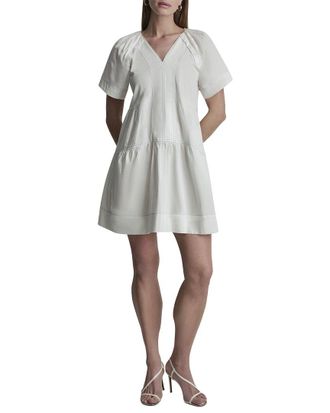 DKNY Pleated Contrast Stitch Dress